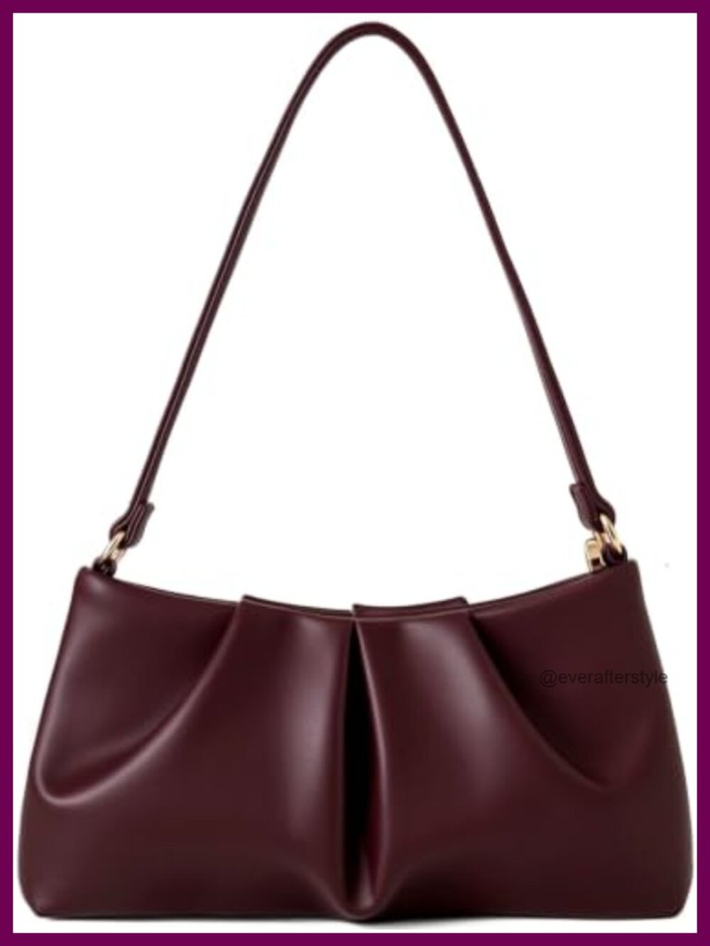 PU Leather Ruched Clutch Evening Bag Detachable Crossbody Strap